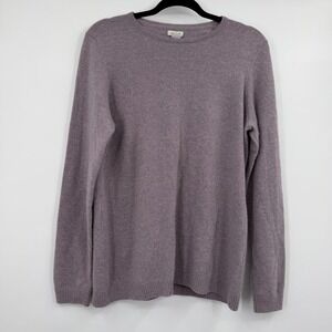 L.L.Bean Cashmere Sweater Womens Large Purple Crew Neck Pullover  Lightweight